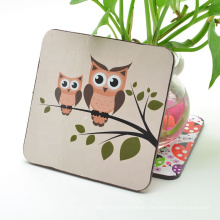 Customized Sublimation Printed Logo Cork Wood Blanks Tea Cup Coasters For Drink